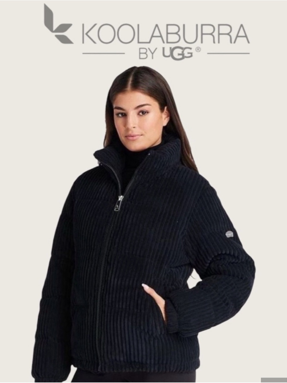 Koolaburra Black Ribbed Puffer Jacket